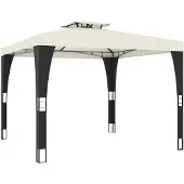 Syfax Pavillon mit Doppeldach Creme 2,98x2,98 m Stahl