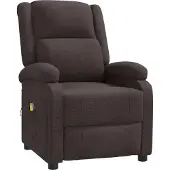 Syfax Ohrensessel mit Massagefunktion Dunkelbraun Stoff