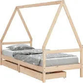 Syfax Kinderbett mit Schubladen 90x200 cm Massivholz Kiefer