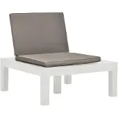 Syfax Garten-Lounge-Stuhl mit Sitzpolster Kunststoff Weiß