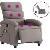 Syfax Massagesessel Elektrisch Taupe Stoff