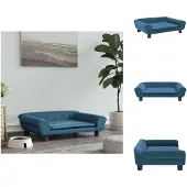 vidaXL Hundebett Blau 70x48x22 cm Samt - Hundebetten