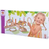 Smoby Eichhorn Outdoor Holz Ringswerp - Eichholz Ringwurfspiel: 1 Kreuz, 5 Ringe, 9 Spielstäbe