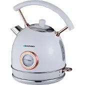 Blaupunkt EKS802WH, 1,8 l, 3000 W, Gold, Weiß, Edelstahl, Wasserstandsanzeige, Überhitzungsschutz