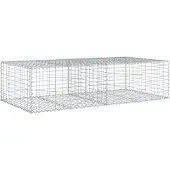 vidaXL Gabione mit Deckel 200x100x50 cm Verzinktes Eisen