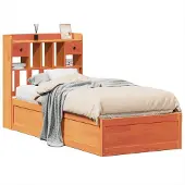 Syfax Massivholzbett ohne Matratze Wachsbraun 75x190 cm Kiefernholz