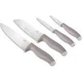 Berlinger Haus Kchenmesser-Set 4-tlg. - Hochwertiger Edelstahl, inkl. Kochmesser 20 cm, Santoku 17,5 cm, Universalmesser 12,5 cm, Sparschler 9 cm, Ergonomischer Griff, Matt Taupe