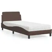 Syfax Bett mit Matratze "Dover" Braun 90x190 cm Kunstleder