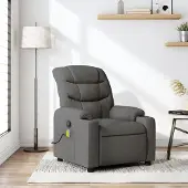 vidaXL Massagesessel Fernsehsesel Dunkelgrau Stoff 374157