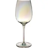 Intirilife Wein Glas mit Regenbogen Schimmer und Wellenform - 440 ml Füllmenge - Weißwein Rotwein Glas Kelch Spülmaschinenfest Kristallglas stoßfest