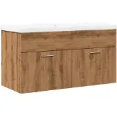 vidaXL Waschbeckenunterschrank mit Einbaubecken Artisan-Eiche