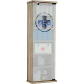 VCM Medizinschrank | Maße ca. H. 92 x B. 31 x T. 18 cm | Apothekerschrank abschließbar | Arzneischrank - Omal XL