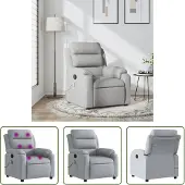 The Living Store Massagesessel Hellgrau Stoff