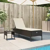 Prolenta Maison Exclusive - Sonnenliege mit Tisch und Auflage Braun Poly Rattan