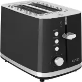 Ecg ST 2766 Vintage Nero | Toaster | 2 Fächer für Toast | 7 Stufen der Heizintensität | Integrierter Backrost| Edelstahl | schwarz|