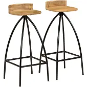 vidaXL Möbel Barhocker 2 Stk. Massivholz Mango - Barhocker 245265