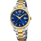 Festina Uhr Swiss Herren silber gold Armband Edelstahl UF20027/2