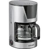 Cloer Filterkaffeemaschine für 6 Tassen, schonende Warmhaltefunktion, Glaskanne, Messlöffel, Wasserstandsanzeige, Tropf-Stopp, Automatische Abschaltung, Filtergröße 1x 2, 550 W, Edelstahl