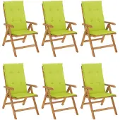 vidaXL Gartenstühle mit Kissen 6 Stk. Massivholz Teak