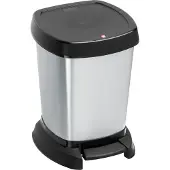 Rotho Kosmetikeimer 6 l PASO, Farbe:Silber metallic