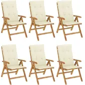 vidaXL Gartenstühle mit Kissen 6 Stk. Massivholz Teak