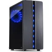 Inter-Tech 88881309, Mini Tower, PC, Schwarz, ATX, ITX, micro ATX, Heimbüro, Blau