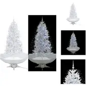 vidaXL Schneiender Weihnachtsbaum mit Schirmfuß Weiß 190 cm - Weihnachtsbäume