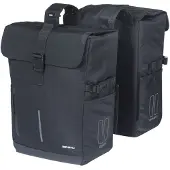 Basil Move Doppelpacktasche 30 Liter schwarz - wasserabweisend mit Reflex-Det....