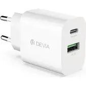 Devia Wandladegerät Smart PD 1x USB-C 1x USB 20W weiß Schnellladegerät