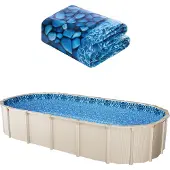 Vevor ovale Schwimmbadfolie, 914x457x120 cm, Innenabdeckung in Standardstärke, verschleißfest, wasserspeichernd, geeignet für Becken mit einer Wandhöhe von 132 cm