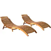 vidaXL Hochwertig Sonnenliegen 2 Stk. Massivholz Akazie 3077360
