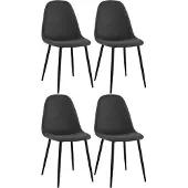 CLP 4er Set Esszimmerstühle Napier gepolstert bis 150 kg belastbar schwarz Material Stoff