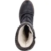 Rieker Damen Stiefel Warmfutter Kordel Winterstiefel Raffung Strick Z4755, Größe:37 EU, Farbe:Schwarz