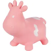 Tootiny Hoppimals Hüpftier rosa Hüpfkuh mit Pumpe aufblasbares Hüpfspielzeug aus hochwertigem und strapazierfähigem Gummi