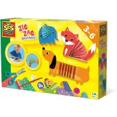 Ses 14026 Zick-Zack-Origami-Tiere - Papierfaltset für Kinder, Origami-Set für Kinder, 3 Jahr(e), Karton