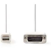 Nedis Ccgp37700wt20 Mini Displayport Kabel Dp 1.2 Mini Dp M-dvi-d 24+1 Pin M 21.6 Gbps Vernickelt 2 M