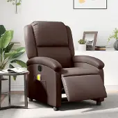 vidaXL Massagesessel Elektrisch Braun Kunstleder , Klassische Sessel 2024 Neu