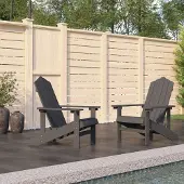 vidaXL Möbel Adirondack-Gartenstühle 2 Stk. HDPE Anthrazit - Gartenstühle 3095693
