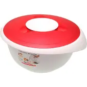 Westmark Rührschüssel mit zweigeteiltem Deckel 3,5 l, weiß/rot, 3155227R