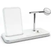 ZENS Triple Charger QI + Dock + Watch 10W Weiß (Apple QC 7,5W) 220V