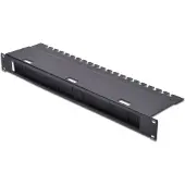 Digitus Kabeldurchführungspanel mit Bürstenleiste für 483 mm (19")-Schränke, 1HE, Schwarz