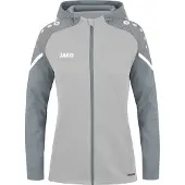 Jako Damen Kapuzenjacke Performance, Farbe:soft grey/steingrau, Größe:34