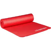 Relaxdays Yogamatte, 1 cm dick, für Pilates, Fitness, gelenkschonend, mit Tragegurt, Gymnastikmatte 60 x 180 cm, rot