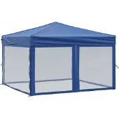 vidaXL Partyzelt Faltbar mit Seitenwänden Blau 3x3 m