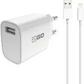 2GO Ladegerät 10,5W 1x USB-A inkl. Lightning Kabel - weiß
