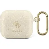 GUESS Apple AirPods 3 Cover Glitter Gold Transparent Silicone Schutzhlle Tasche Case