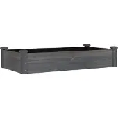 vidaXL Hochbeet mit Einsatz Grau 120x60x25 cm Massivholz Tanne