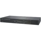 Planet Gigabit Switch N-Way 16-port 10/100/1000 Mbps, 16x RJ45 Rack Version, Unmanaged, Gigabit Ethernet (10/100/1000), Vollduplex, Rack-Einbau, 1U