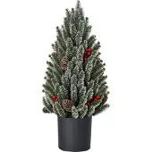 HOMCOM Künstlicher Weihnachtsbaum Tisch-Christbaum authentisch 170 Äste PE