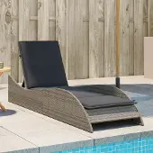 Prolenta Maison Exclusive - Sonnenliege mit Auflage Grau 60x205x73 cm Poly Rattan